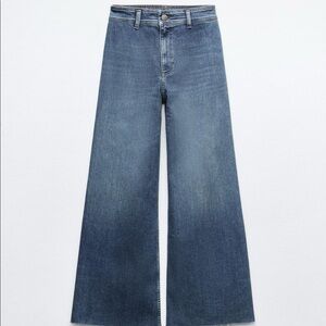 Zara Marine wide leg high waisted jeans size 8
